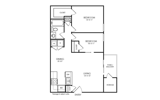 8500 Harwood Floor Plan 1 Bedroom, 1 Bathroom 1 Bed 1 Bath 805 sqft