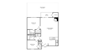 8500 Harwood Floor Plan 2 Bedroom, 2 Bathroom 2 Bed 2 Bath 1027 sqft
